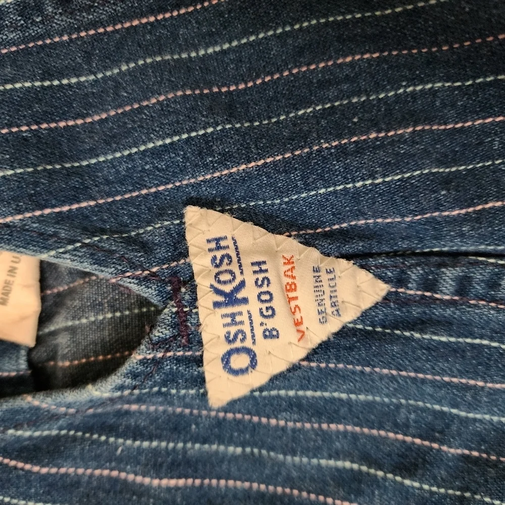 OSHKOSH B'GOSH x VINTAGE sanforized vestbak overalls in dark wash‎ denim hearts